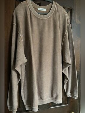 Moon Ryder Oversized Mineral Washed Ribbed Sweatshirt 2X NWOT